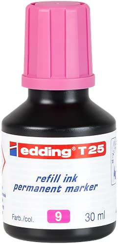edding T 25 Nachfülltinte Permanent Marker - pink - 30 ml - mit Tropfenspendersystem, zum schnellen Nachfüllen fast aller edding Permanent Marker
