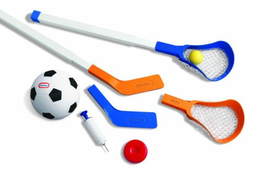 Little Tikes 3-in-1 Easy Score Hockey, Football & Lacrosse Set - Outdoor Sports Playset with Stick Heads, Nets, Balls, and More - Includes 6 Accessories - Assembly Required - For Kids Aged 3+