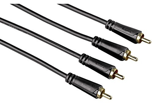 Hama Câble audio, 2 RCA mâles - 2 RCA mâles, plaqué or, 10 m