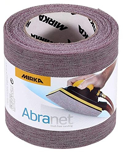 Mirka Abranet Schleifrolle 115 mm x 10 m Klett Korn P100 | Mirka Abranet Netz-Schleifrolle Korn P100 ideal für Holz Spachtel Lack Kunststoff Schleifen mit Klettsystem