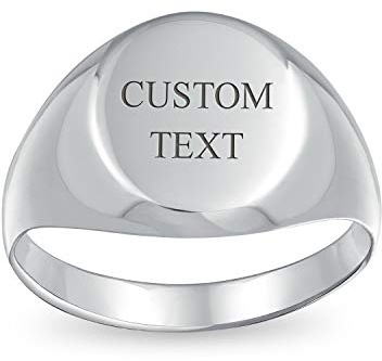 Personalisierter Einfacher Herren Gravur Rechteck Initialen Monogramm Siegelring Für Männer .925 Sterling Silber Individuell Graviert