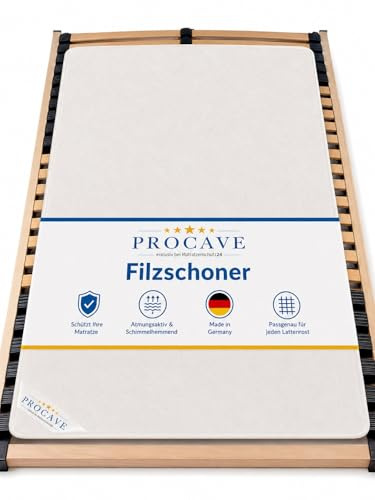 PROCAVE | Hochwertiger Filzschoner für Lattenrost | Schützende Matratzenunterlage 80x160 cm | Atmungsaktiver Matratzenschoner aus Nadelfilz | Made in Germany