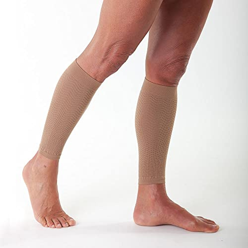 SOLIDEA Polpaccera Compressione Uomo Donna High Tech Leg | Fascia Polpaccio, Scaldamuscoli Uomo Donna, Scaldamuscoli (Noisette, M)