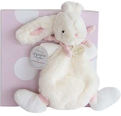 Doudou et Compagnie - Doudou Lapin Bonbon - Boite Cadeau - Rose - 26 Cm - Doux - Idée Cadeau de Naissance Fille et Garçon - Garantie Doudou Perdu - DC2122