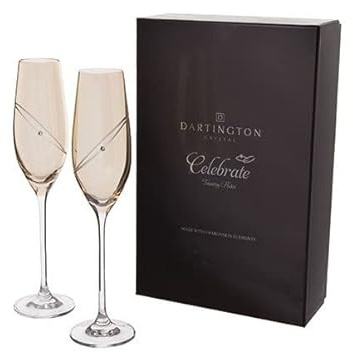 Dartington Crystal ST2663/5/GD/N/P Gold Flute - Celebration Glitz Flutes