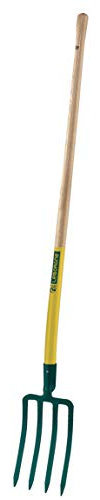 Leborgne, Fourche à Bêcher Dame, 4 dents, Léger, Manche Bois, Tête Acier Forgé et Trempé, Fourche à bêcher légère, Manche de 100 cm en bois certifié 100% PEFC, Assemblé en France