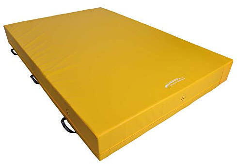 Grevinga Weichbodenmatte RG 23/25 kg/m³ nach DIN EN 12503-1 Typ 8 | Fallschutz | Turnmatte | Weichboden (300 x 200 x 30 cm, Gelb)