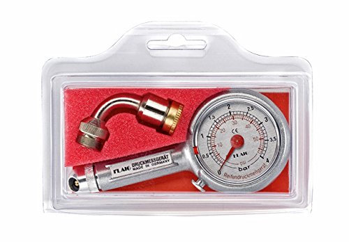 Reifendruckprüfer Reifendruckmesser 0-10 bar, mit Ablassventil, mit Fahrradadapter