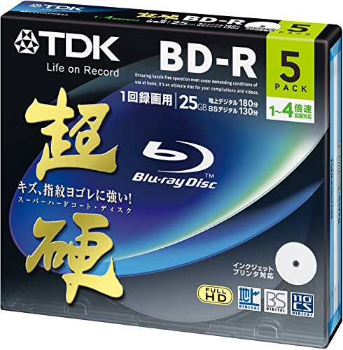 TDK Blu-ray Disc 5 Pack BD-R 25GB 4X | Super Hard Coating Surface (2010)
