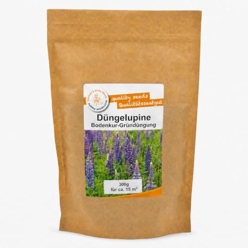 Gärtner's erste Wahl! Bobby-Seeds Bodenkur Düngelupine Samen 300 g für ca. 15 m², Saatgut ohne Gentechnik, Gründüngung, natürliche Bodenverbesserung und Stickstoffbindung, keimfähig