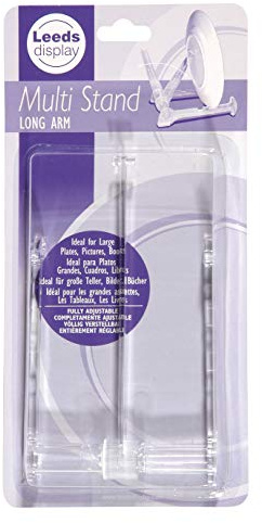Leeds Display : MPLGCL : Multi Stand : Clear : Long Arm : Plate, Platter, Print, Large Item Support