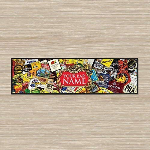 Rouge bière étiquette bière Tapis design grand 88,9x 24,1cm Clubs Bar Chemin de bar pub