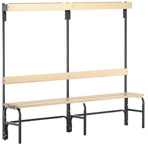 Sypro Wolf® Umkleidebank für Trockenräume mit Rückenlehne 2,00 m, Ohne Schuhrost