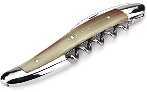 Forge de Laguiole Couteau sommelier - manche en pointe de corne - tire-bouchon 3 fonctions