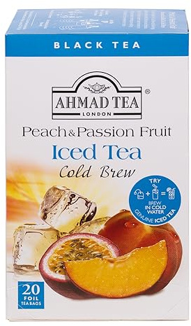 Ahmad Tea Peach & Passion Fruit Cold Brew | Black Tea - 20 Teabag Sachets