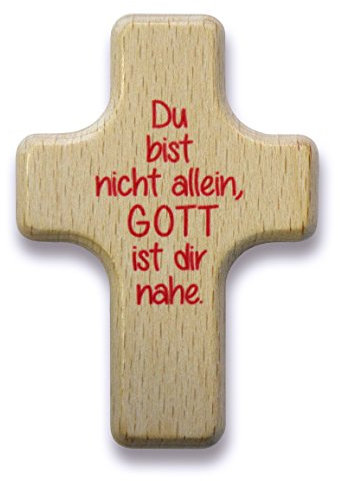 Handkreuz aus Holz Handschmeichler (Du bist nicht alleine)
