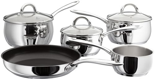Judge Saucepan Set, Stainless Steel Silver, 5 Pieces