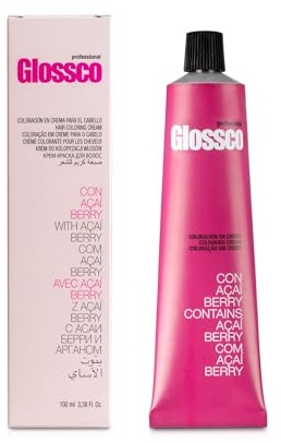 GLOSSCO PROFESSIONAL - Tinte Pelo Glossco 6 Rubio Oscuro, 100 ml, Coloración Permanente en Crema, con Açaí Berry y Aceite de Argán, Cobertura Total, Brillo y Color Intenso, Mayor Duración