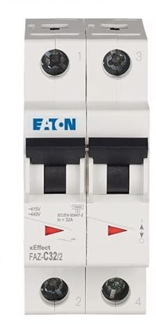 Eaton 278763 Disjoncteur, 32 A, 2P, C-Char