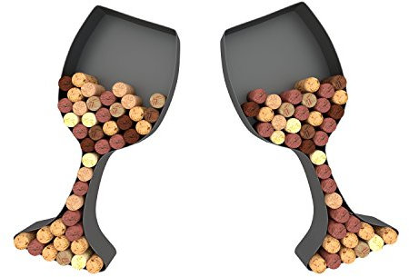 Wine Glass Cork Holder Art Wall Décor ~ Metal ~ Set of 2 ~ Gifts for Wine Lovers ~ by HouseVines