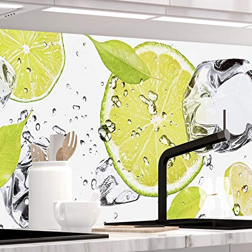 Küchenrückwand selbstklebend Pro  LIMETTEN UND EIS  60 x 80cm DIY - Do It Yourself PVC Spritzschutz