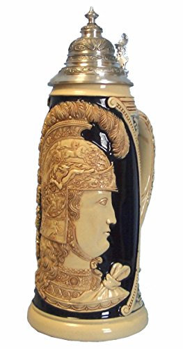 King German Beer Stein Minerva Goddess of War Giantstein, Replica from Year 1870 1,5 Liter tankard, Beer Mug, Limitaet 2009