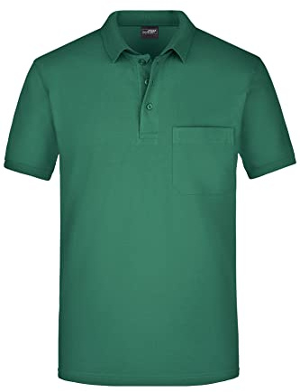 James & Nicholson Herren Piqué Polo mit Brusttasche - Hochwertiges Poloshirt für Beruf & Freizeit
