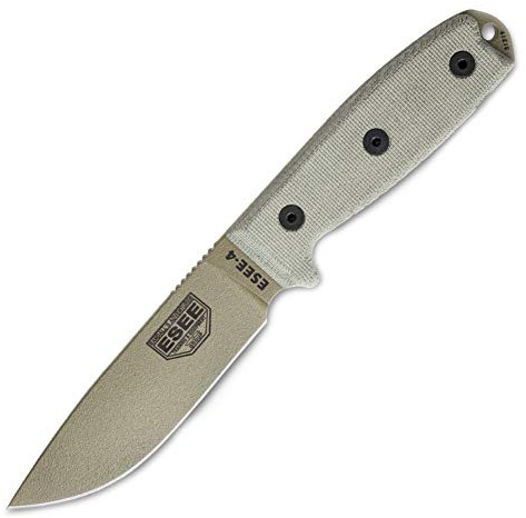 ESEE - Randall's Adventure Unisex – vuxen ESEE, utomhuskniv | Bladlängd: 11, 43 cm, handtag: Micarta, Modell 4, Dark Earth, normal