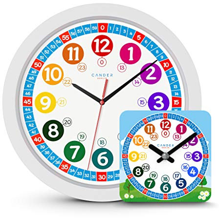 Cander Berlin MNU 1030 Kinderwanduhr (Ø) 30,5 cm Kinder Wanduhr mit lautlosem Uhrenwerk - Ablesen der Uhrzeit Lernen