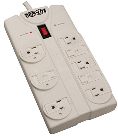 Tripp Lite 8 Outlet Surge Protector Power Strip, Extra Long Cord 25ft, Right-Angle Plug, Lifetime Limited Warranty & Dollar 75K Insurance (TLP825) , White