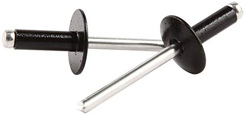 Allstar ALL18170 Rivetto a Testa Larga con mandrino in Alluminio, da 1/4 a 3/8, Nero, Confezione da 250