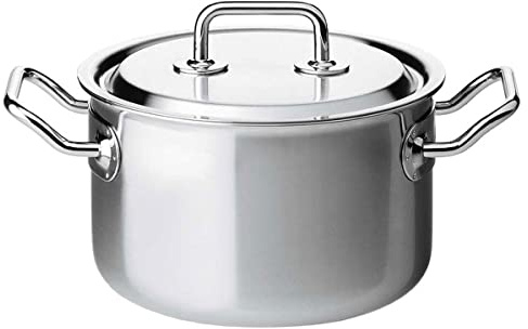 Spring 0415500624 Brigade Premium Bratentopf nieder mit Deckel, Edelstahl, silber, 13,6 x 30,6 x 31 cm | Induktionsgeeignet, backofenfest und spülmaschinenfest mit 18/10 Edelstahl innen sowie praktischer Innenskala