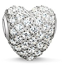 THOMAS SABO Damen Bead Weißes Pavéherz 925 Sterlingsilber K0081-051-14