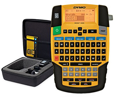 DYMO Rhino 4200 Etikettiergerät im stabilen Hartschalenkoffer | Industrielles Beschriftungsgerät mit QWERTZ Tastatur