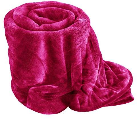 Manta de pelo sintético con imágenes de animales en 3D, fucsia, matrimonio