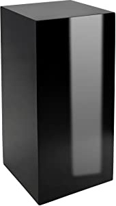 VIVANNO Podest Deko-Säule Schwarz Hochglanz - Blumenständer 30x30x60 cm | Elegante Stele aus robustem Fiberglas für Skulpturen, Dekoschalen und Pflanzen - Ideal für Innen und Außenbereiche