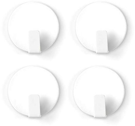 4 x Farbige Magnethaken Antirutsch Solid Magnete mit Haken - Bunte Anti-Slip Hakenmagnete - 4 Stück - Haftkraft 2,6kg - starker Magnet für Schlüssel Küchengeräte Accessoires Kleidung, Farbe:weiß