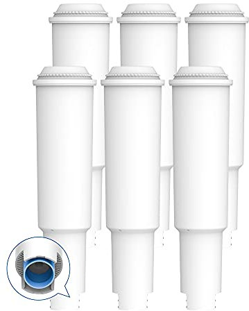 AQUA CREST White Kaffeemaschinen-Wasserfilter, Ersatz für 60209 White, 64553, 7520, 68739 - Kompatibel mit Verschiedenen Modellen von Capresso, Impressa, 6er-Pack