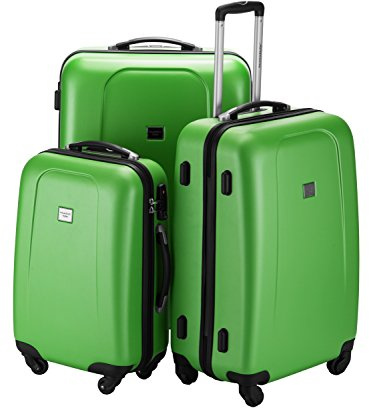 Hauptstadtkoffer - Wedding - 3er Koffer-Set Trolley-Set Rollkoffer Reisekoffer, TSA, Doppelrollen, (S, M & L), Apfelgrün