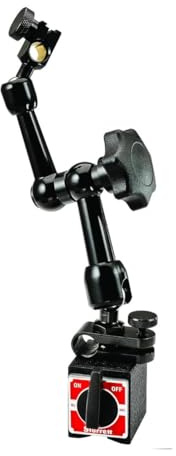 Starrett Magnetic Base Indicator Holder with Post Assembly for Fast and Easy Indicator Positioning - Single Knob, Three Adjustable Pivots - 660