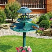 Easylife 4-in-1 Solar Bird Hotel, Feeder and Bird Bath for Garden, Solar Light Garden Decor and Planter, H95cm x Dia.44cm, Outdoor Decor - Fully Guaranteed