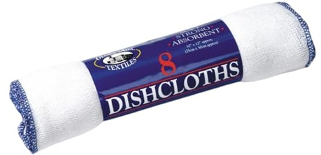 Globe Mill Textiles Household Dishcloths, White, Pack Of 10