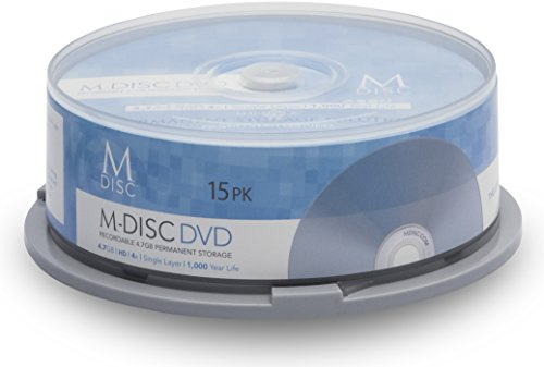 Millenniata M-DISC 4.7 GB DVD Media - 15 Disc Cake Box