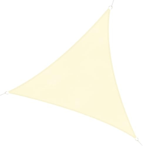 Toldo Vela 5x5x5m Triangulo Color Crema Sombrilla Parasol Terraza Jardin Camping
