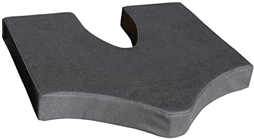 nudischer COCCY-X Steißbeinkissen | orthopädisches Sitzkissen | 40 x 40 x 5 cm | mit Bezug: 100% Baumwolle Farbe: schwarz