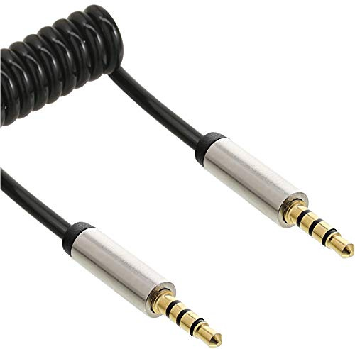 InLine 99271 Slim Audio Spiralkabel Klinke 3,5mm ST/ST, 4-polig, Stereo, 1m