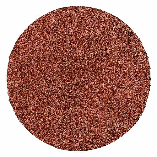 Teppium Moderno Tappeto Salotto 160 cm Rotondo Terracotta - Shaggy Tappeto per scendiletto Camera da Letto, Cucina y Soggiorno - Tappeto Morbido y Fluffy, Monocromatico, facile manutenzione
