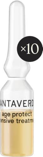 Santaverde / age protect intensive treatment / Anti-Aging Gesichtsampullen / intensiv regenerierend / feuchtigkeitsspendend / stärkt die Hautbarriere / gegen Pigmentflecken / für anspruchsvolle, strapazierte & sensible Haut / reiner Aloe Vera Saft / eigener, kontrolliert biologischer Anbau / Gesicht & Dekolleté / Unisex / 100 % vegan / 10 x 1 ml