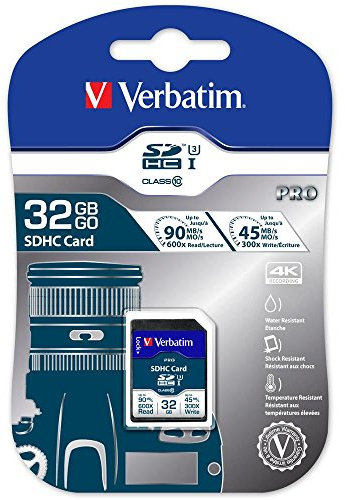 Verbatim Pro Flash Card SD, 32GB, Nero
