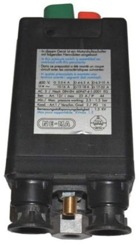 Aerotec Nema Schalter 400V 3 Wege 3/8 Zoll 6,3-10 A - Abg. 3-1/4 Zoll 9063148 Druckluft-Druckschalter 1 St.